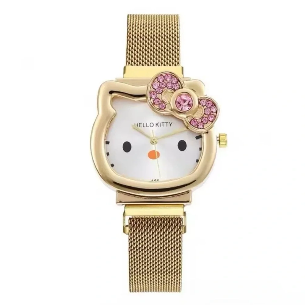 Gold Rhinestone Hello Kitty Watch